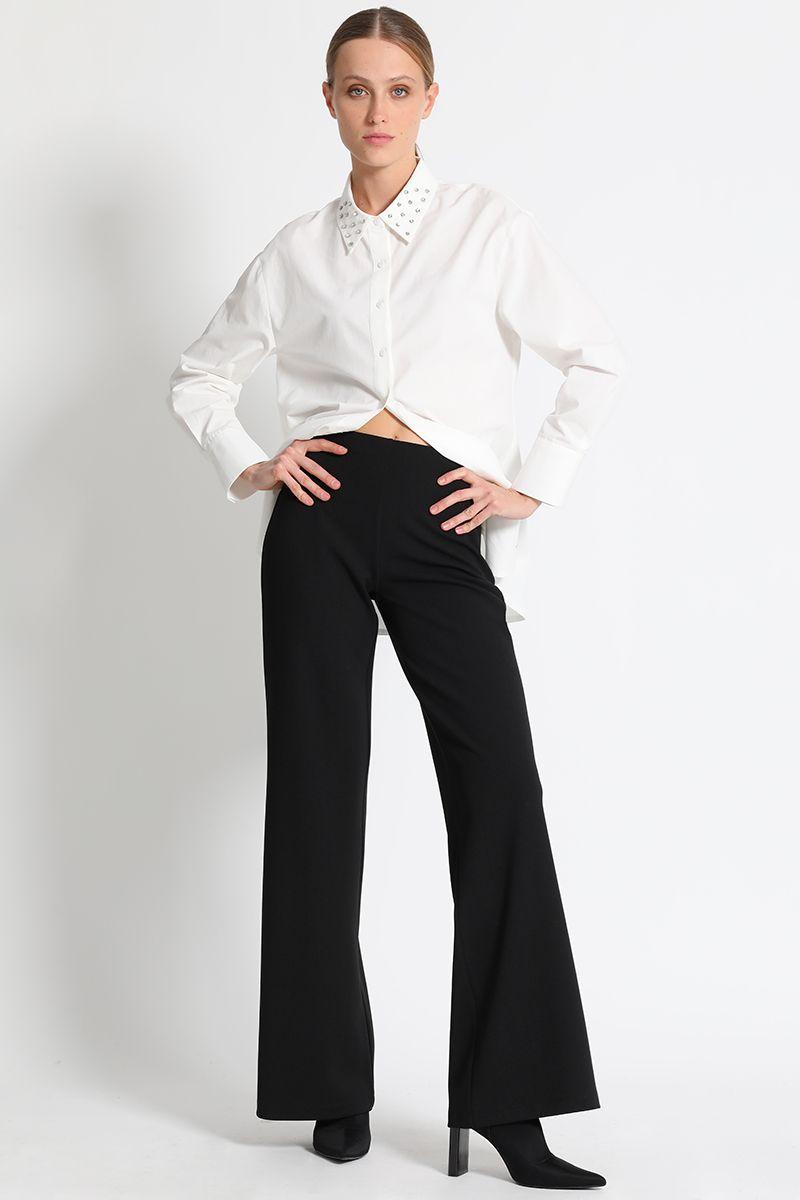 Pantalón Flare Liso Negro Liola-0