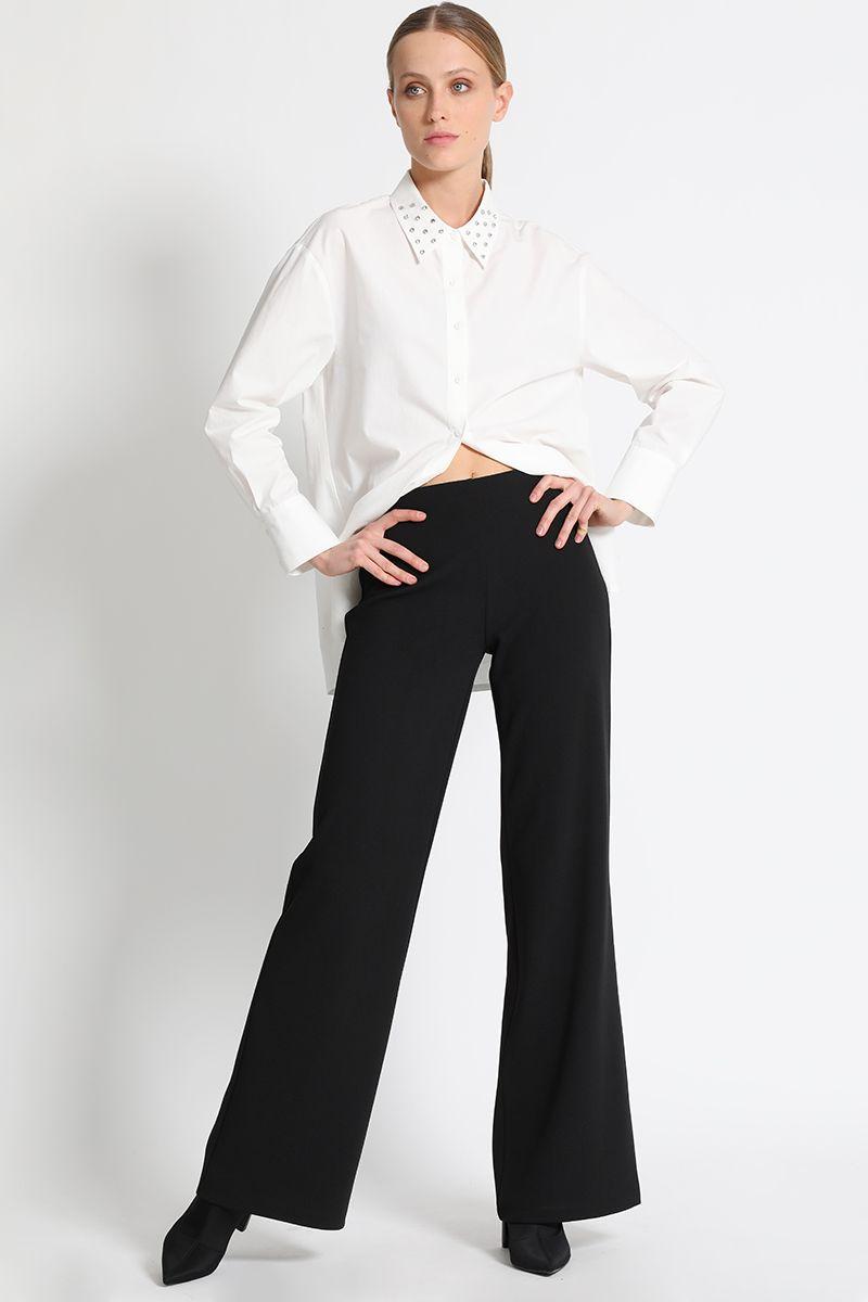 Pantalón Flare Liso Negro Liola-3