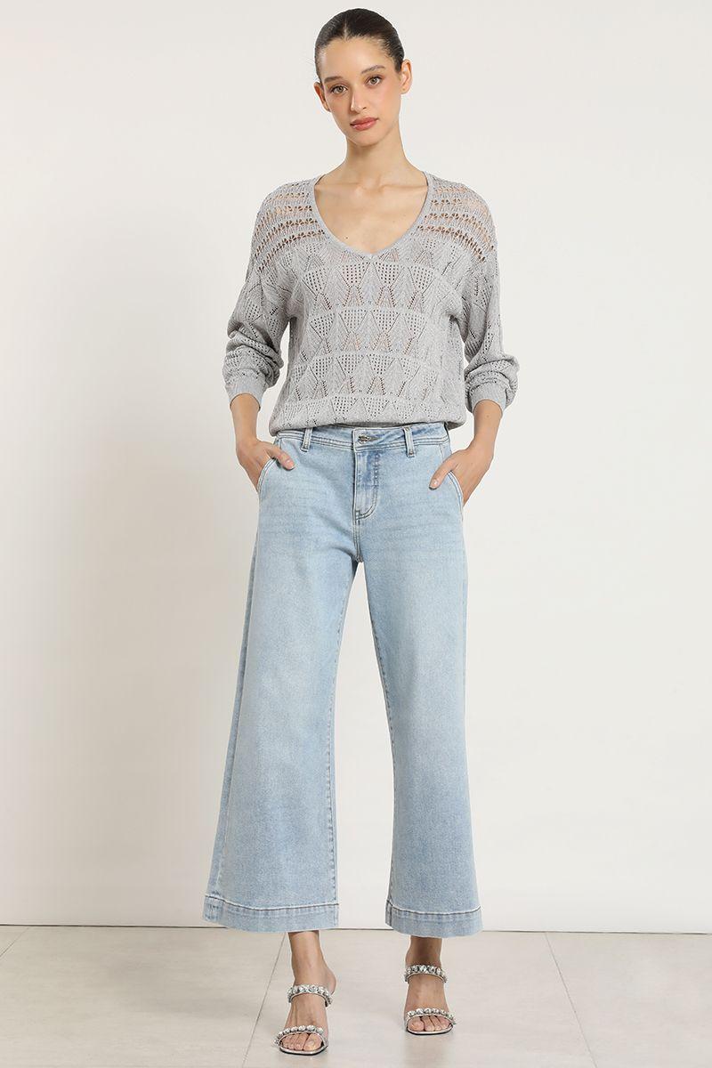 Jeans wide leng, tiro alto, celeste Liola-4