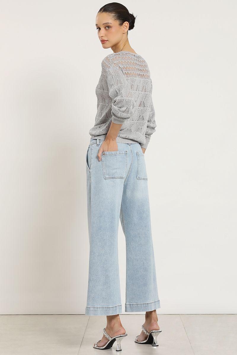 Jeans wide leng, tiro alto, celeste Liola-5