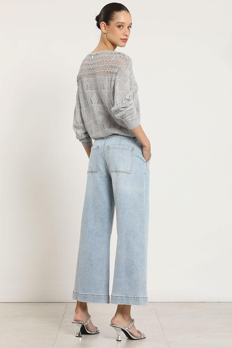 Jeans wide leng, tiro alto, celeste Liola-6