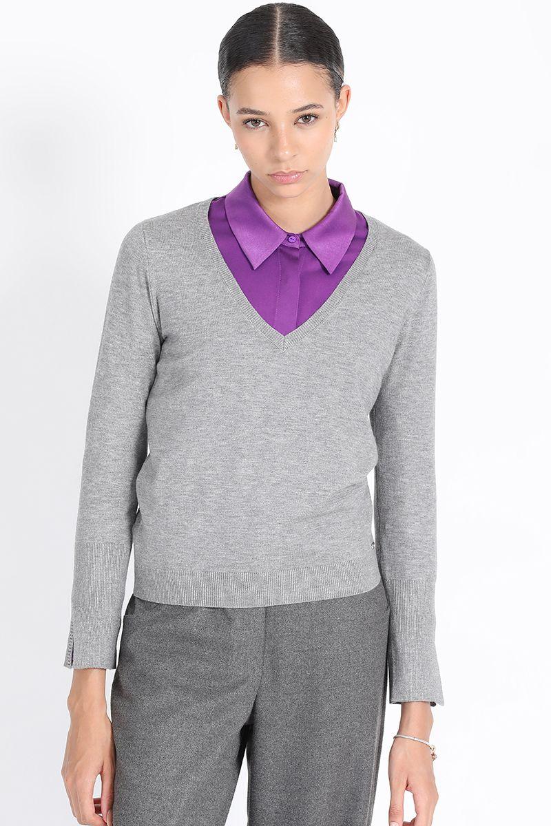 Tejido Punto, Puño Strass, Gris Liola-0