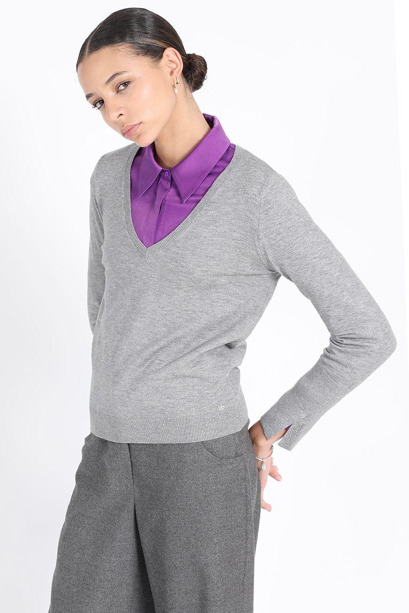 Tejido Punto, Puño Strass, Gris Liola-2