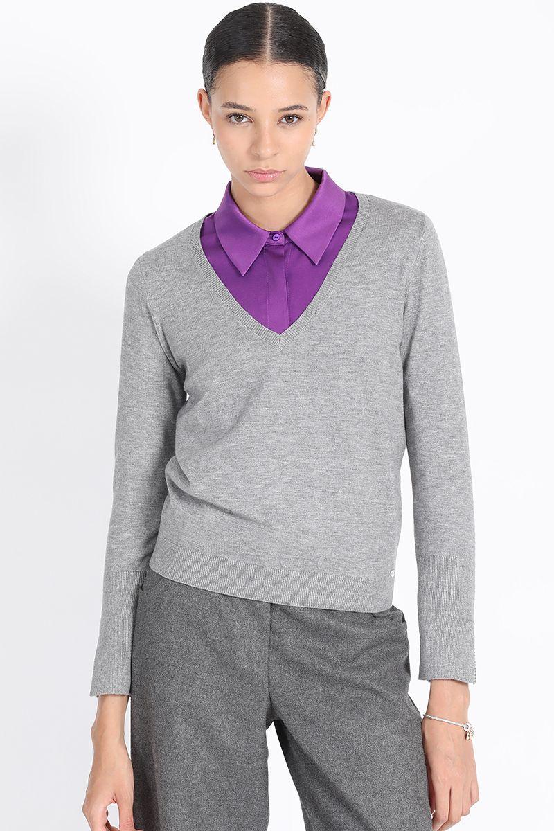 Tejido Punto, Puño Strass, Gris Liola-3