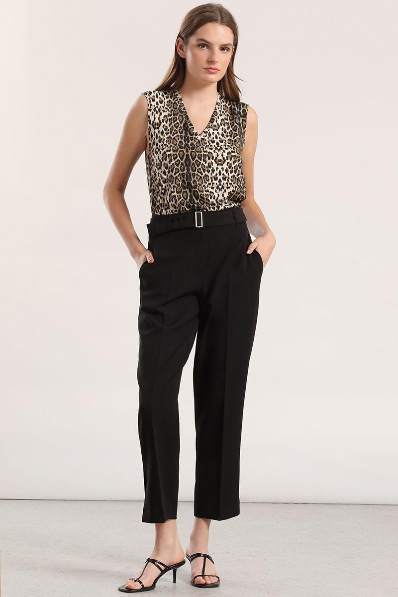 Top estampado animal mujer Liola negro-1