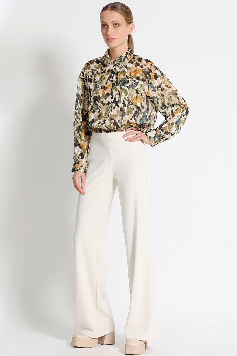 Pantalón Flare Liso Crudo Liola-3