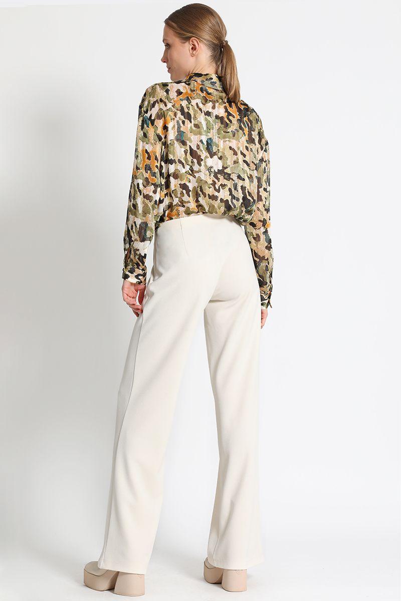 Pantalón Flare Liso Crudo Liola-4