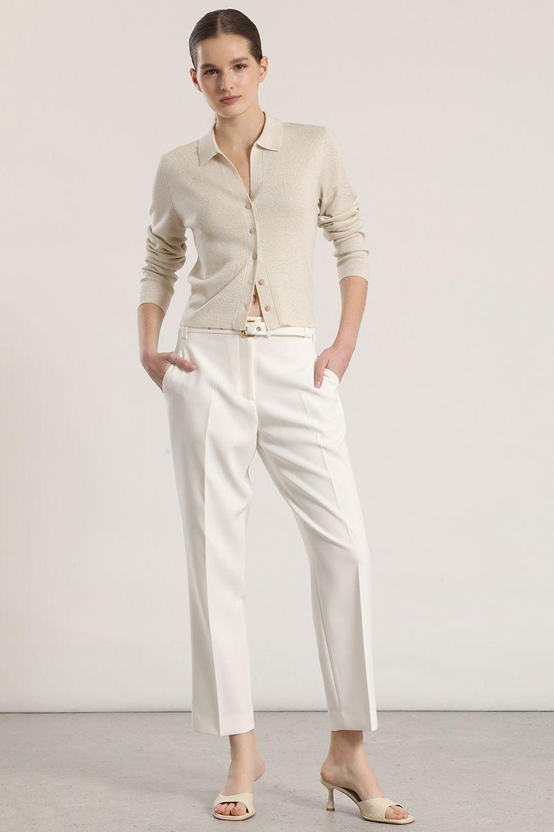 Cardigan tejido lurex liola mujer beige-5