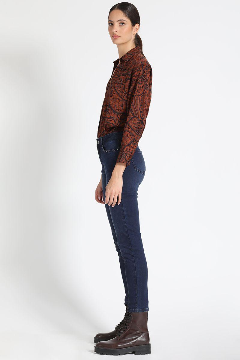 Jeans Skinny Tiro Medio Azul Liola-3