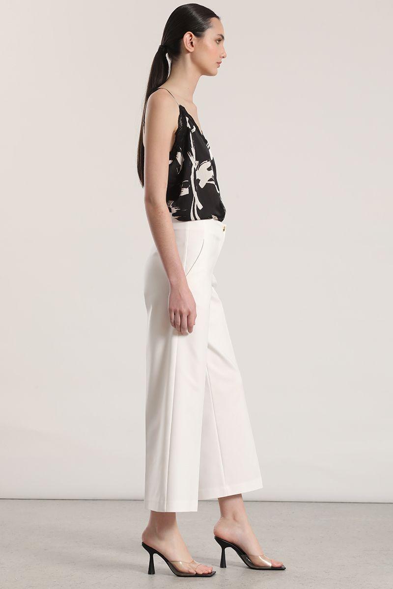 Pantalón ancho cropped Liola mujer crudo-5
