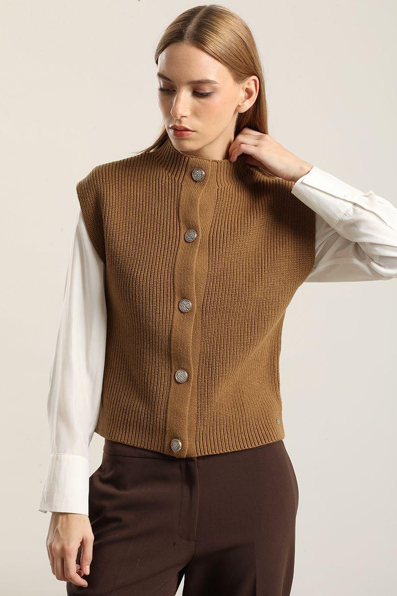 Cardigan punto, camel Liola-2