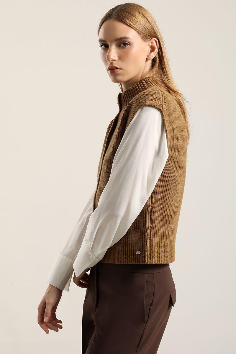 Cardigan punto, camel Liola-5