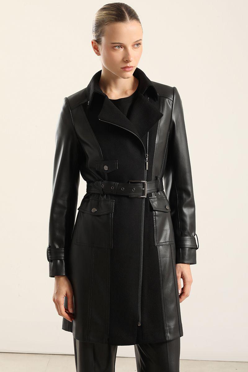 Abrigo Biker Muflon Negro Liola-0