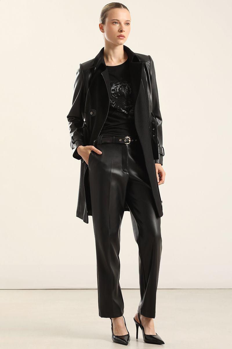 Abrigo Biker Muflon Negro Liola-1