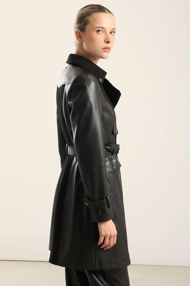 Abrigo Biker Muflon Negro Liola-3