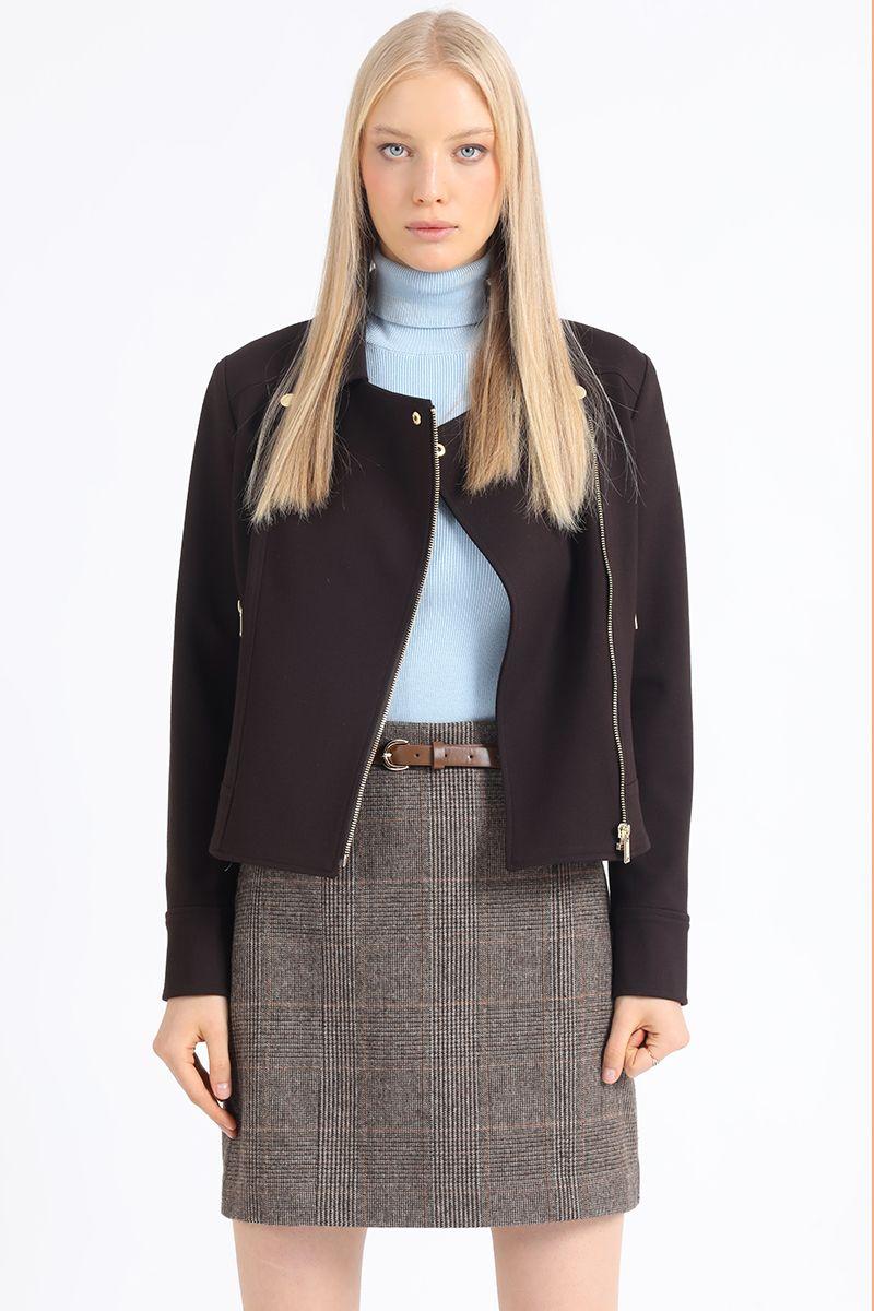 Chaqueta Biker, Chocolate Liola-4