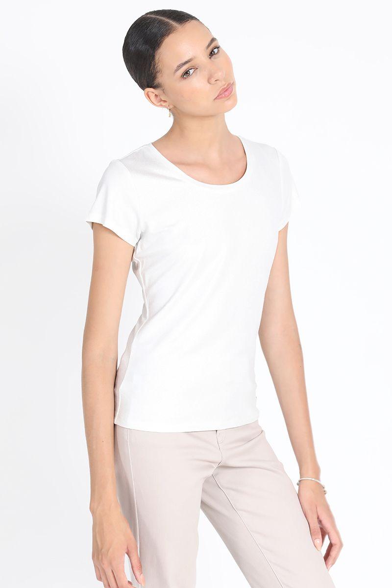 Polera Basica Metalizada, Crudo Liola-4