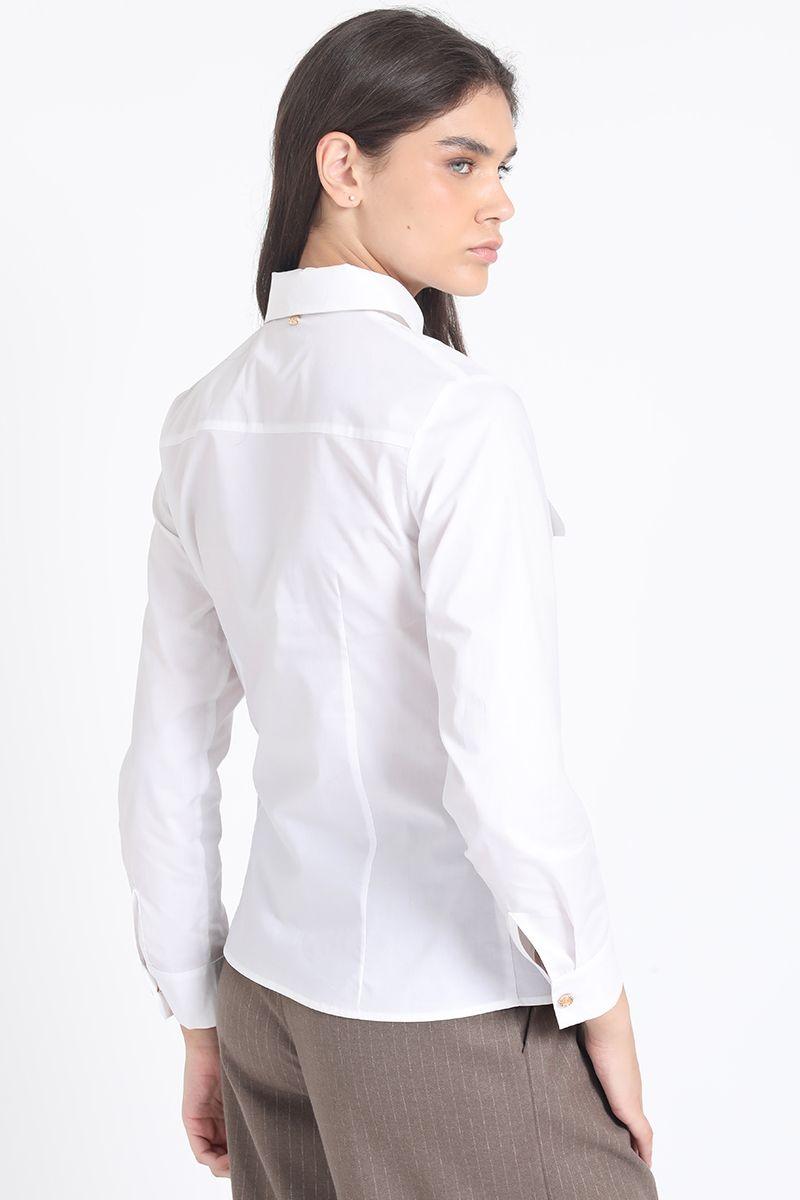 Camisa Entallada Algodón Poplin, Crudo Liola-4