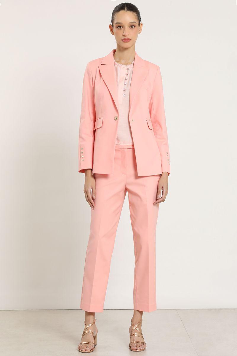 Blazer entallado, broches fantasia, coral Liola-2