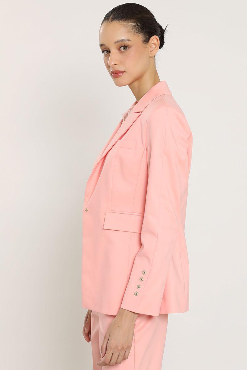 Blazer entallado, broches fantasia, coral Liola-3
