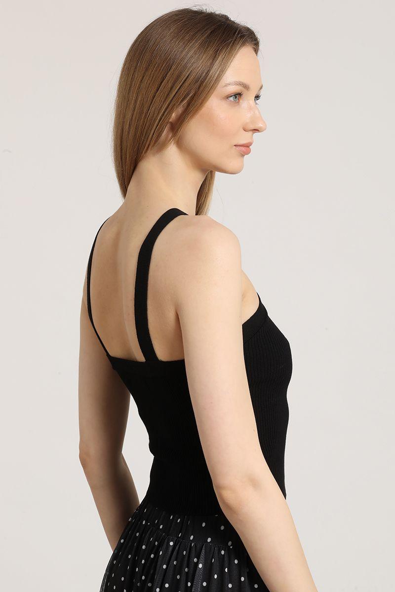 Top halter tejido Liola mujer negro-2