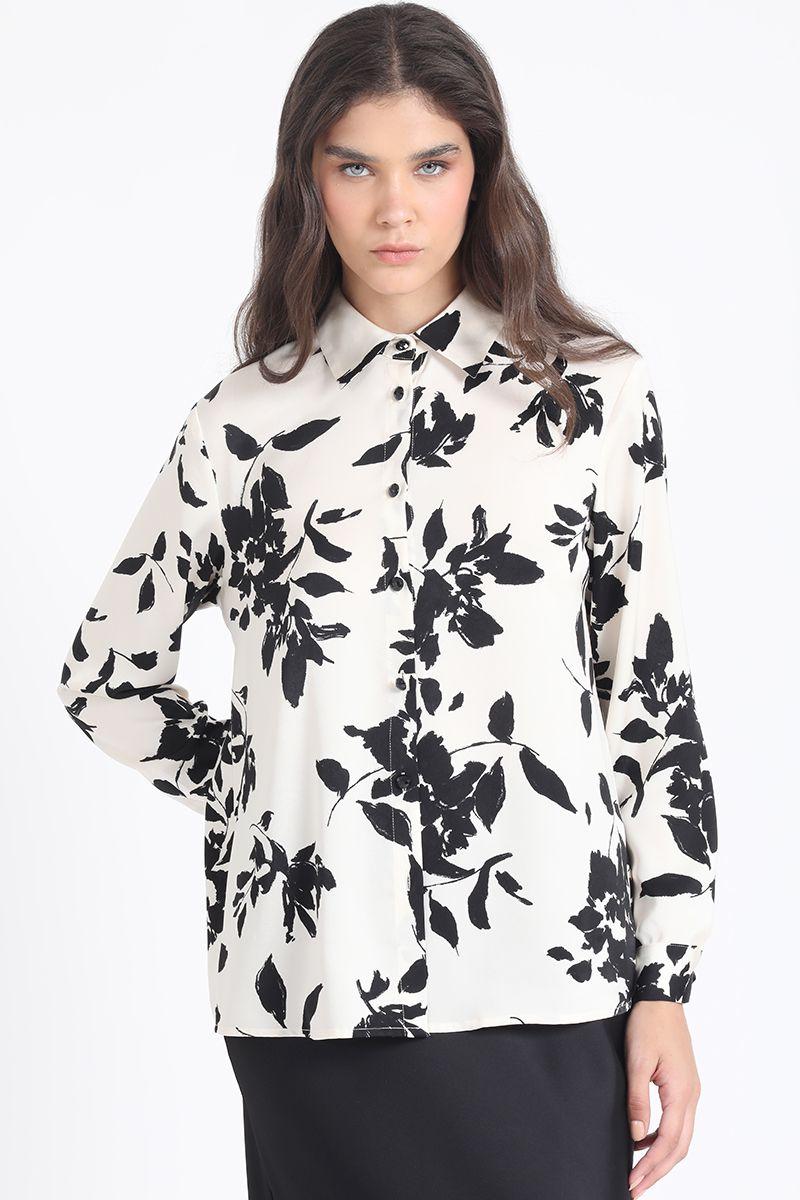 Blusa Estampado Flores, Crudo Liola-5