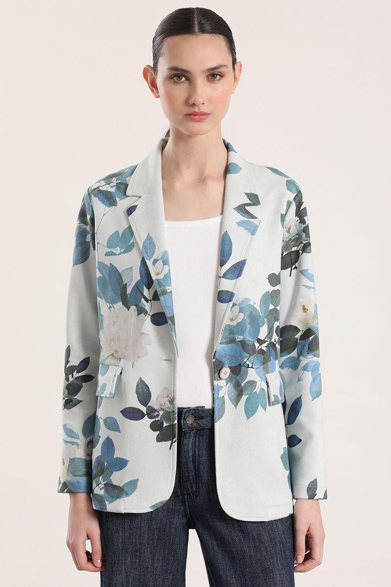 Blazer gamuza estampado liola mujer azul-0