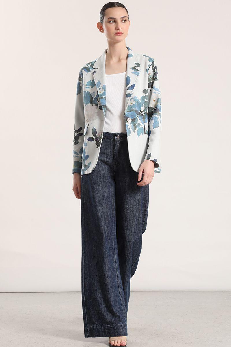 Blazer gamuza estampado liola mujer azul-5
