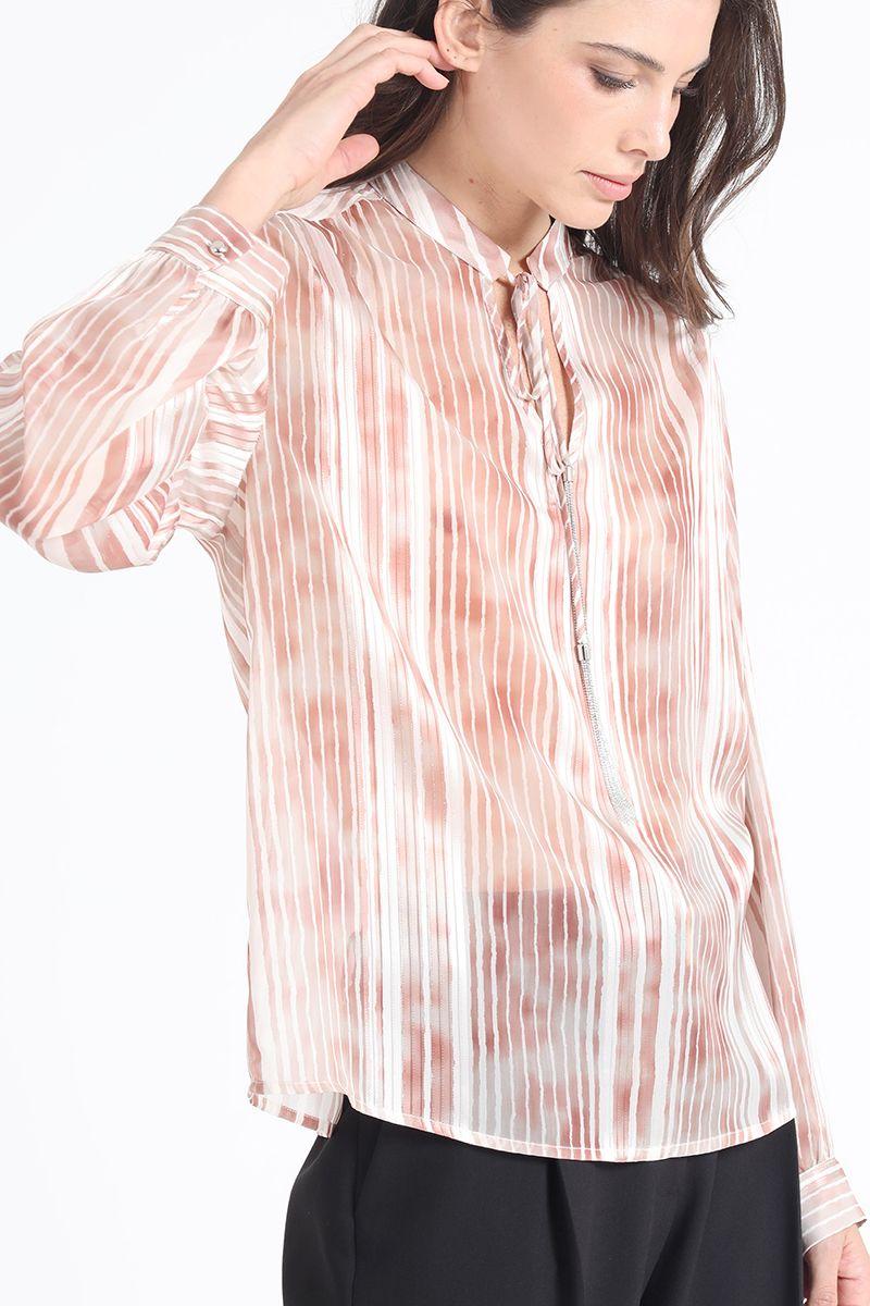 Blusa Con Lazo Y Cordon Fantasia, Naranjo Liola-1