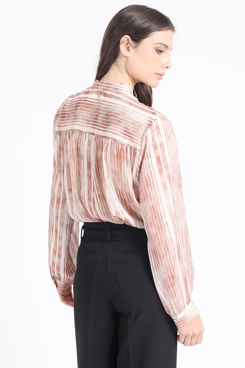Blusa Con Lazo Y Cordon Fantasia, Naranjo Liola-4