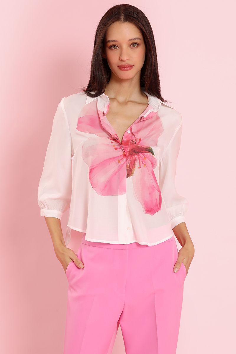 Blusa estampado maxi flor, crudo Liola-5