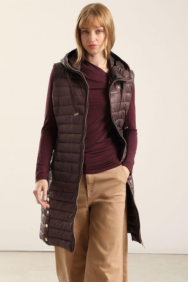 Parka Larga Acolchada, Ciruela Liola-0