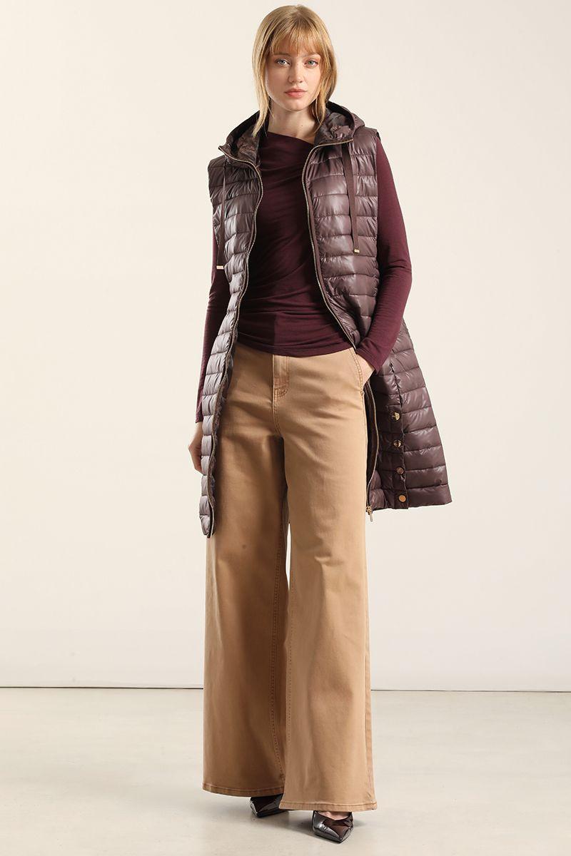 Parka Larga Acolchada, Ciruela Liola-1