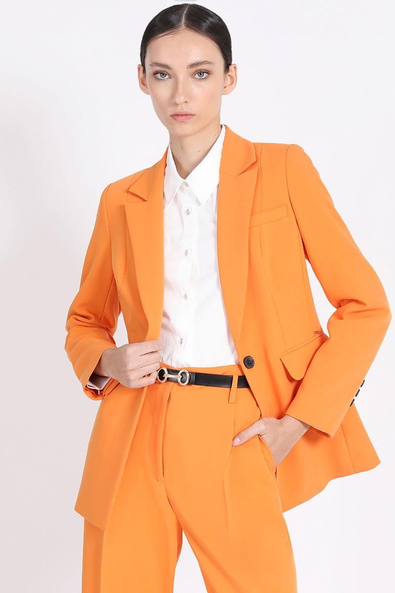 Blazer Entallado Naranjo Liola-0