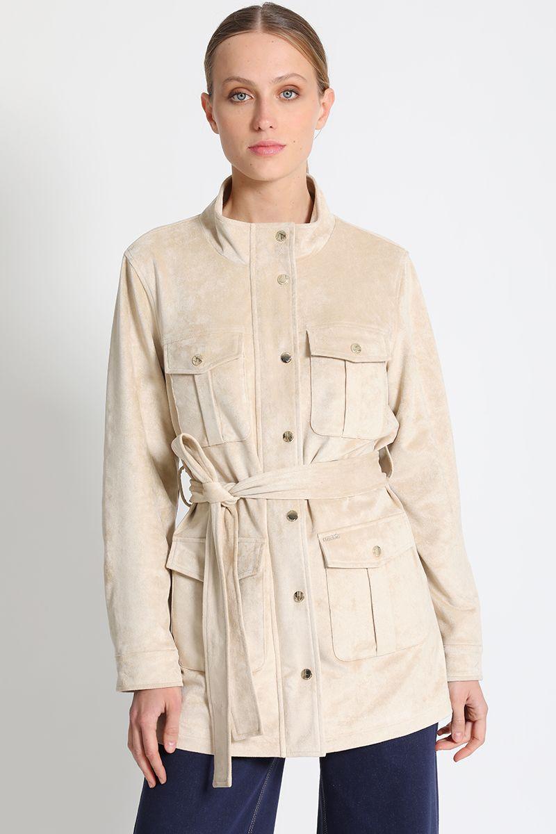 Chaqueta Estilo Cargo Beige Liola-0