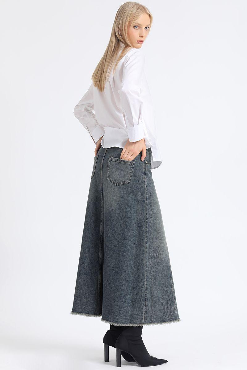 Falda Maxi, Vintage, Café Liola-4