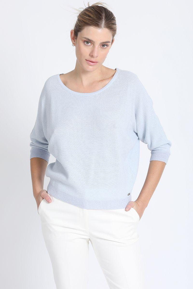Sweater Tejido Mix Algodón Lurex Perla Liola-0