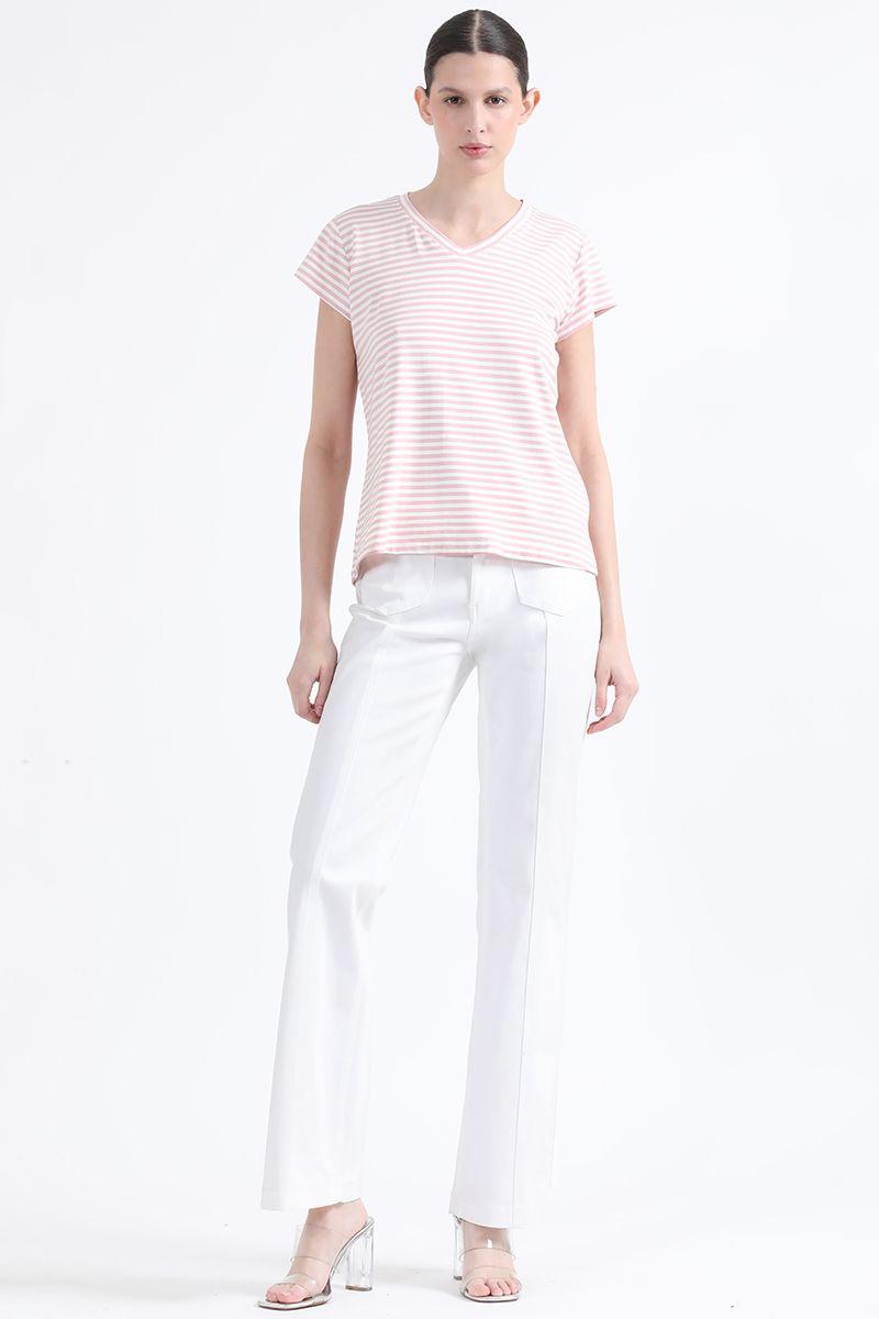 Polera Rayas Color, Rosa Colección Italia Liola-1