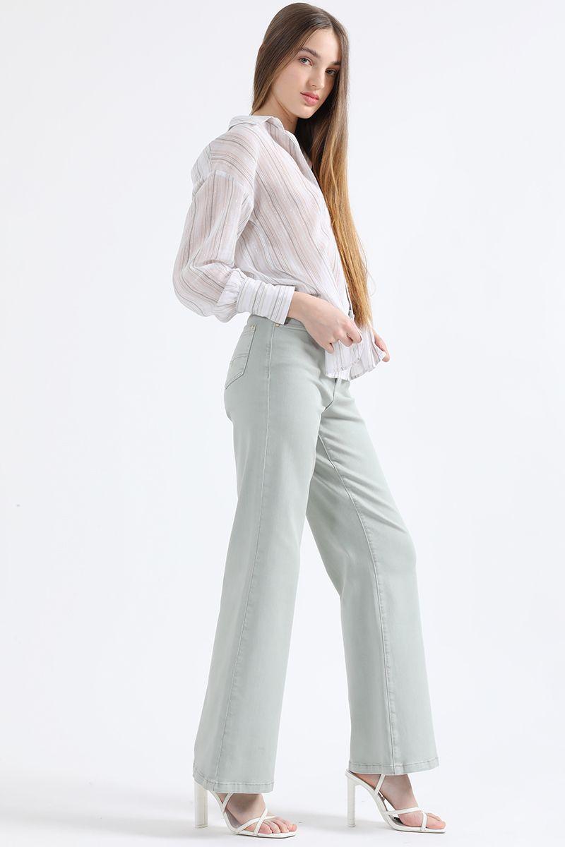 Jeans Palazzo, Verde Liola-0