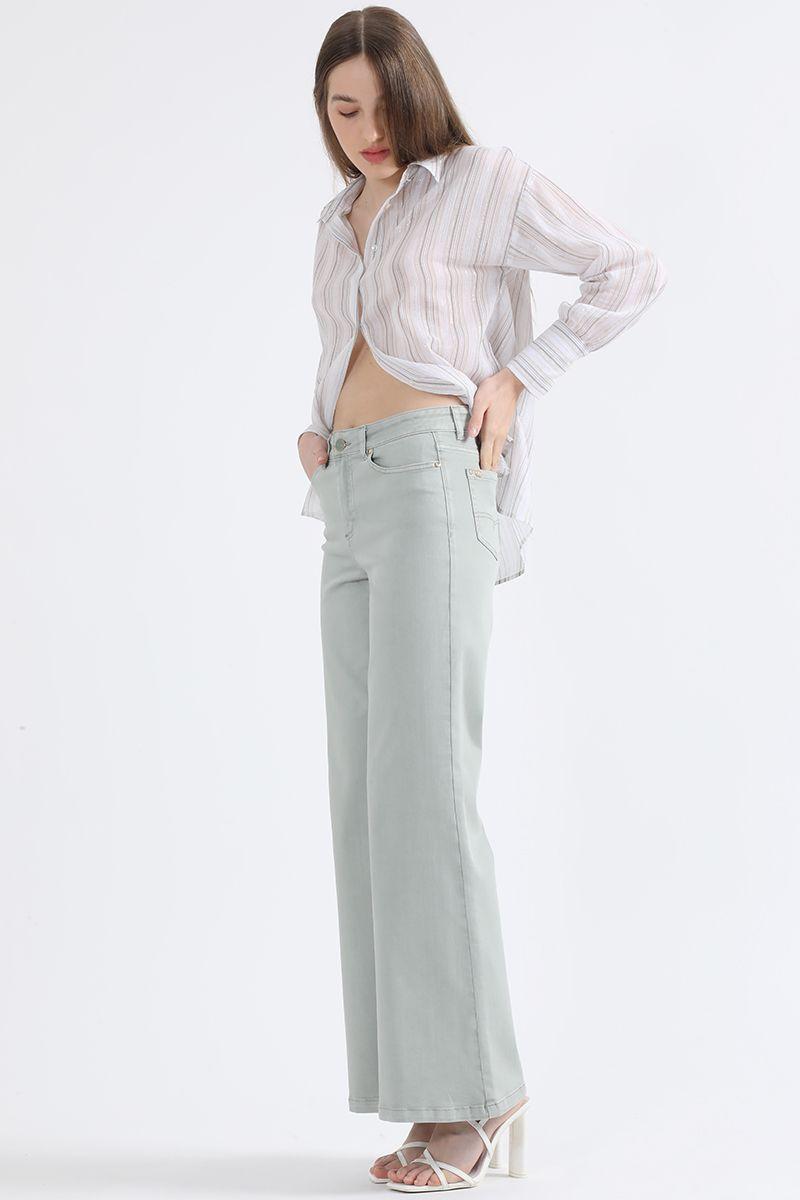 Jeans Palazzo, Verde Liola-1