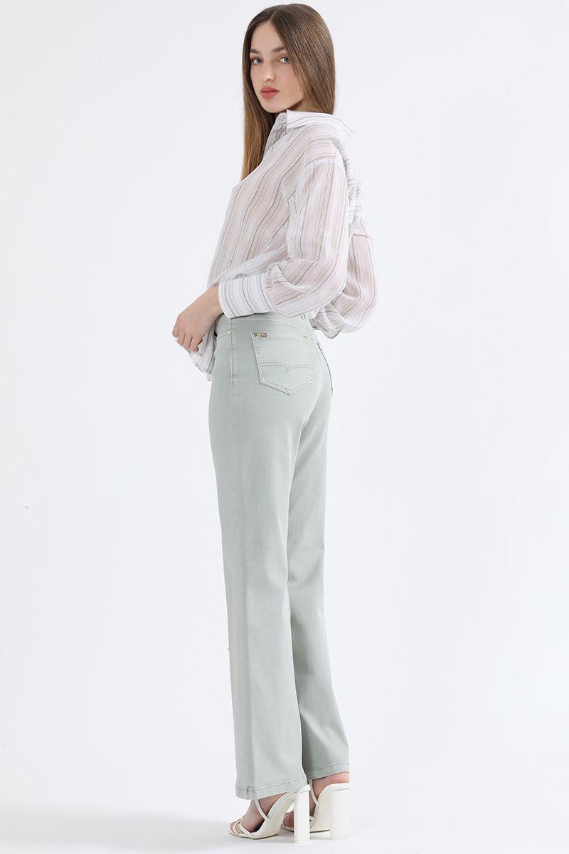 Jeans Palazzo, Verde Liola-3