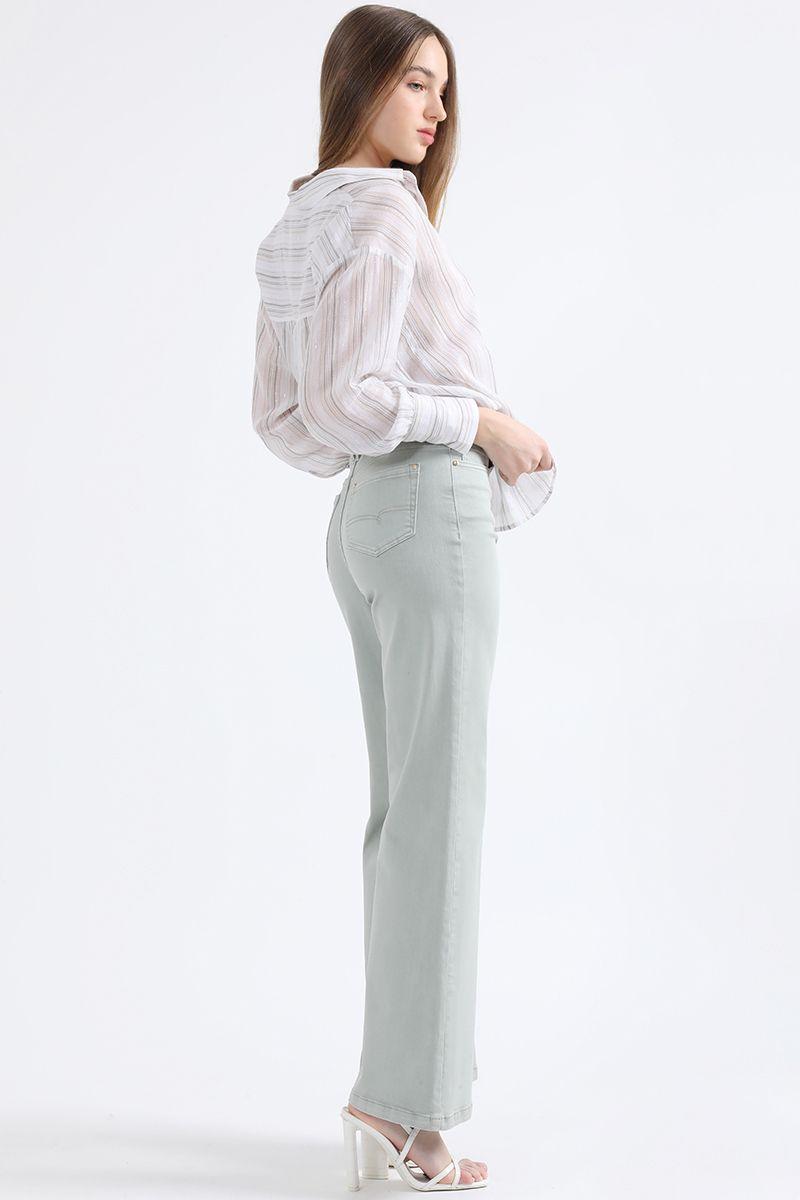 Jeans Palazzo, Verde Liola-4
