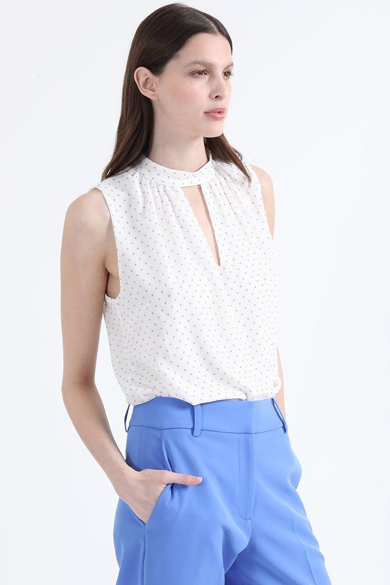 Top Con Forro, Estampado Lunares, Crudo, Liola-3