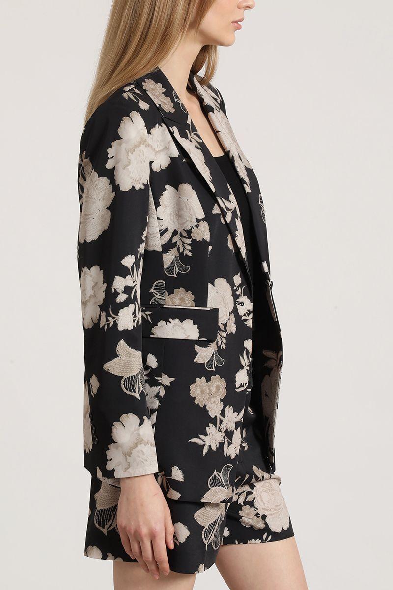 Blazer entallado estampado Liola mujer negro-3