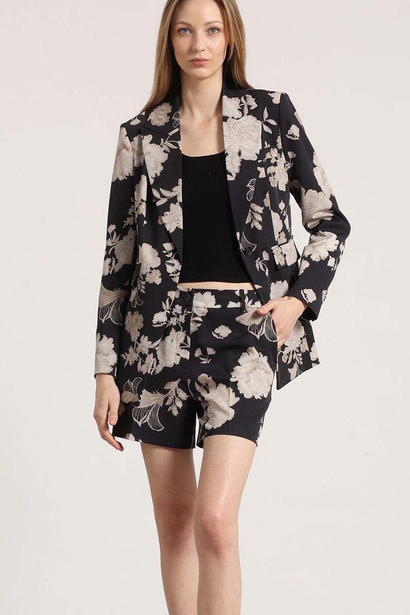 Blazer entallado estampado Liola mujer negro-6