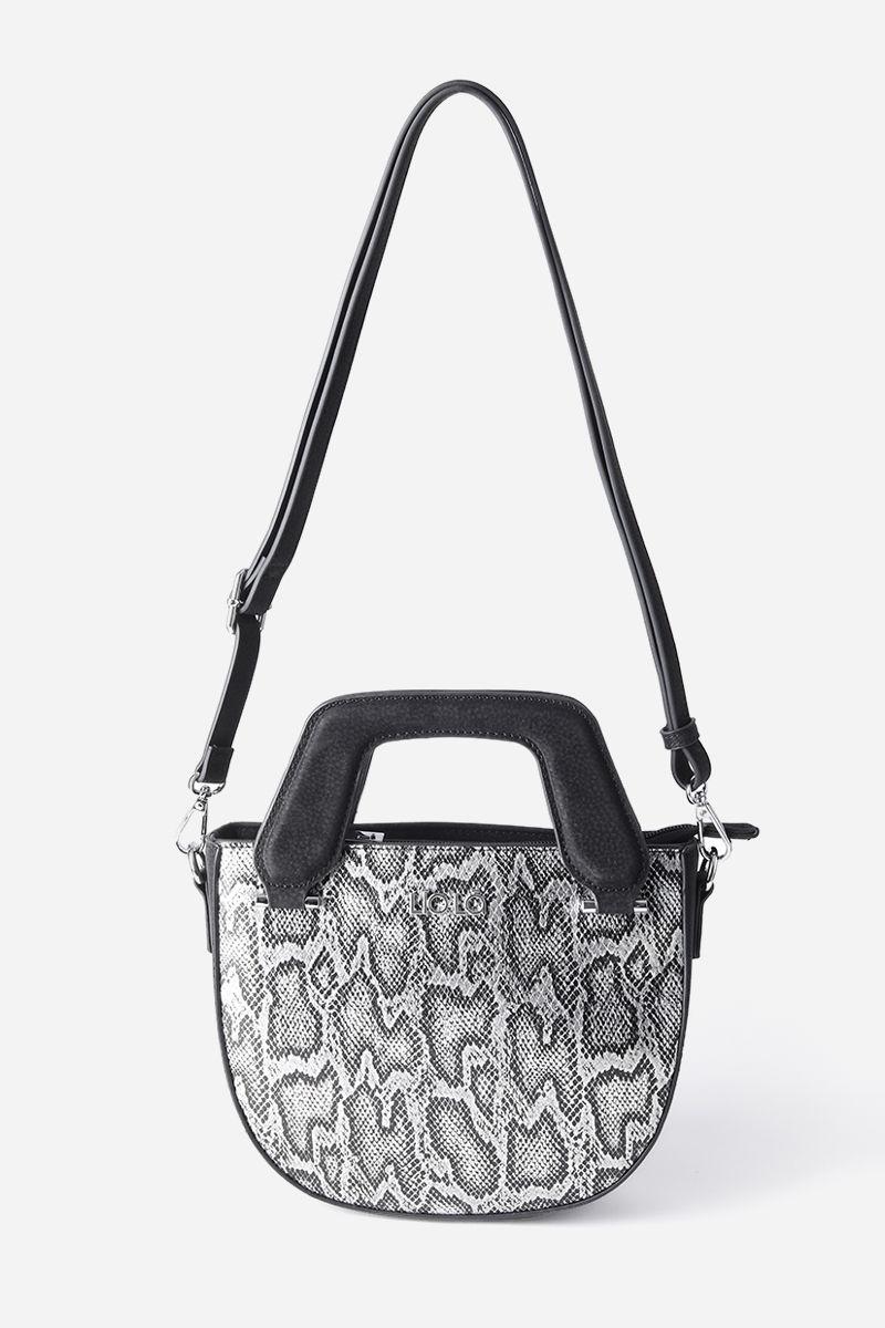 Cartera mediana gamuza estampado liola negro-3