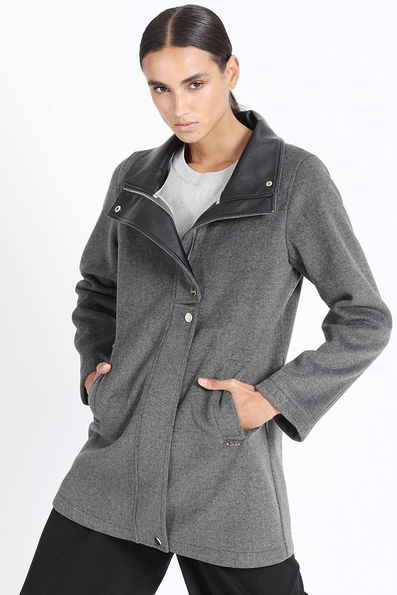 Chaqueton Cuello Alto, Muflon Melange Gris Liola-0