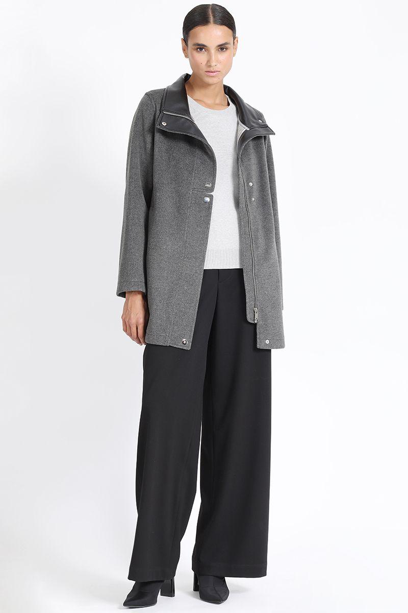 Chaqueton Cuello Alto, Muflon Melange Gris Liola-1