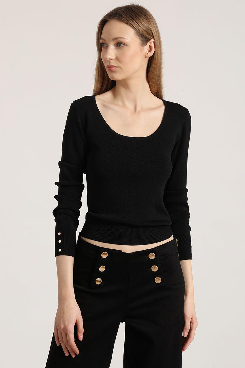 Sweater básico Liola mujer negro-0