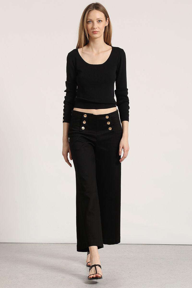 Sweater básico Liola mujer negro-3